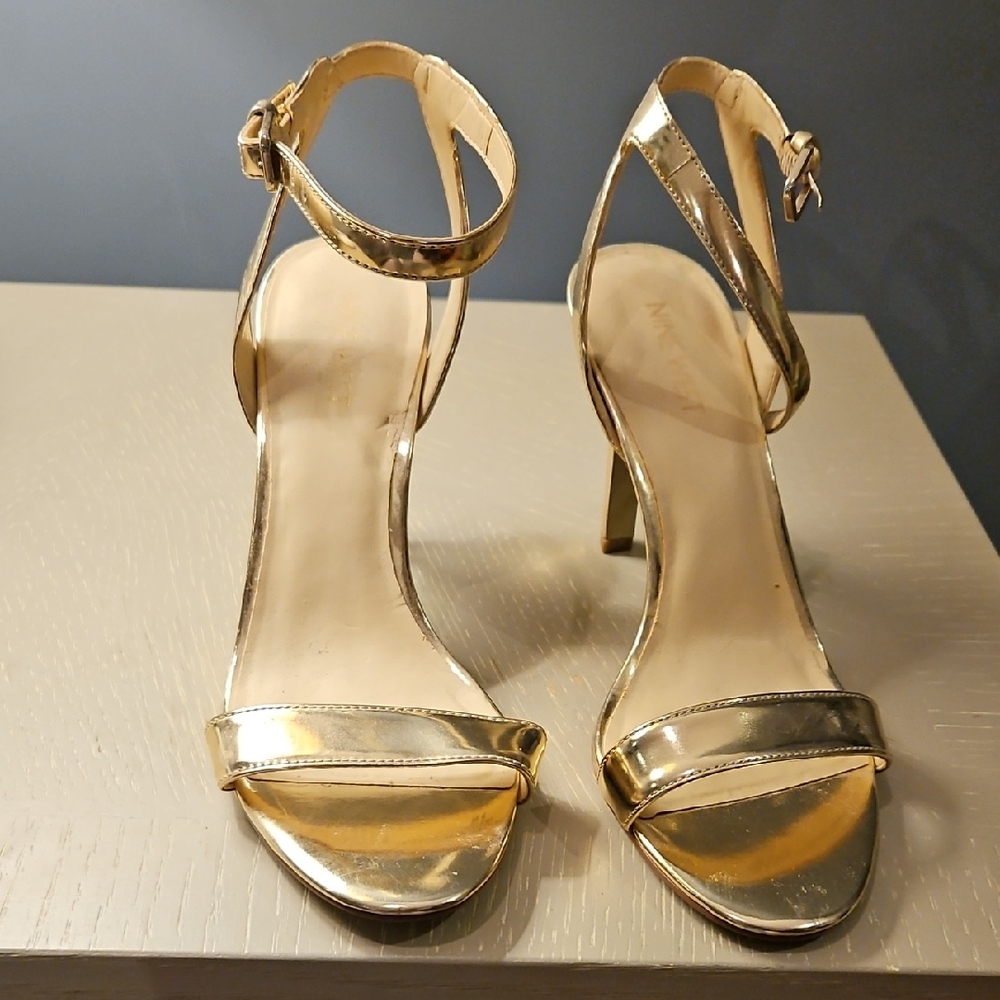 Nine West Metallic Gold Heels
